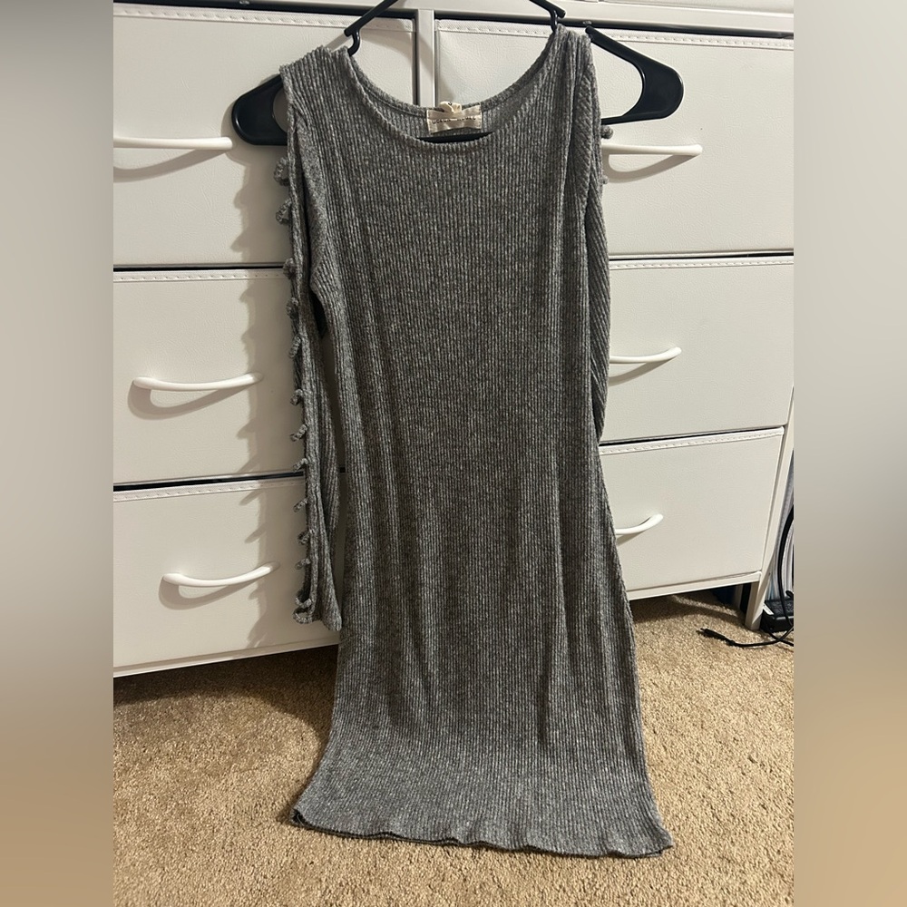 Gray Long Sleeve Dress